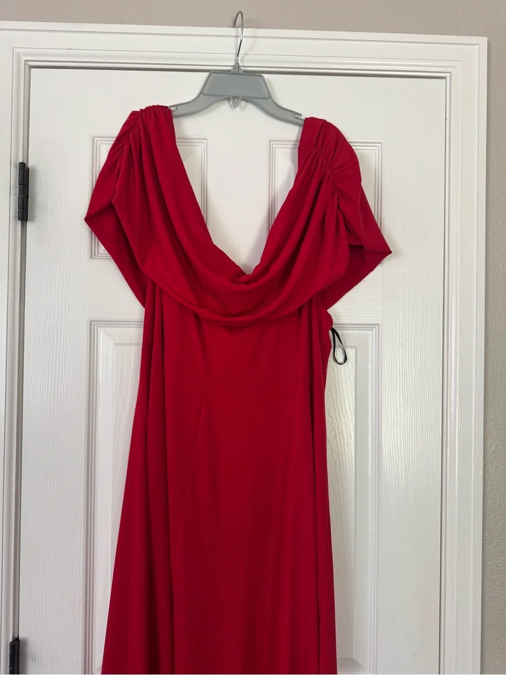 Eloquii Off The Shoulder Maxi Dress Red Size 24 New with Tags - Picture 8 of 12